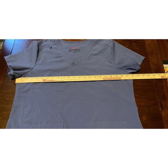 Natural Uniforms Scrub Top Large Blue Modern Fit Cool Stretch Nurse Medical Vet - Picture 7 of 7